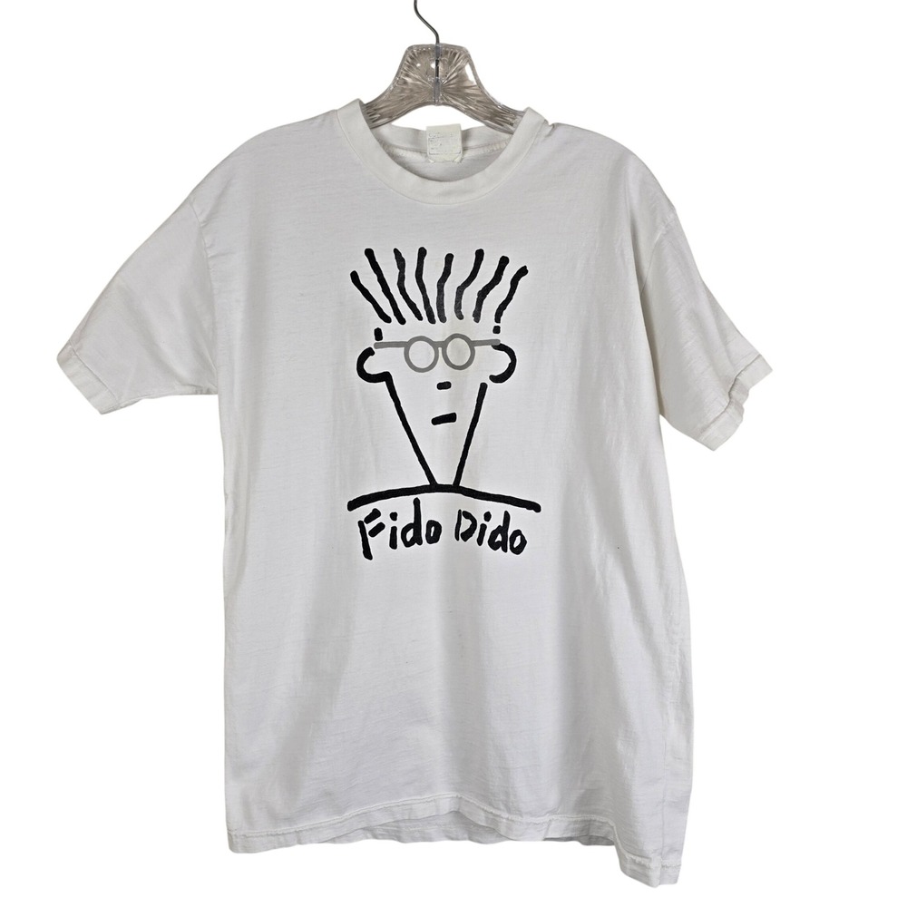 Vintage Fido‎ Dido "The Body Line" Graphic T-Shirt - White